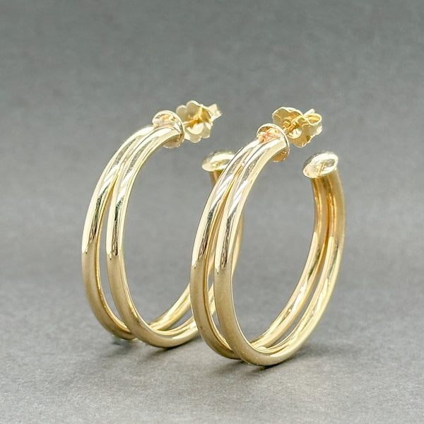 Estate 14K Y Gold 29.5mm Double Hoop Earrings - Walter Bauman Jewelers