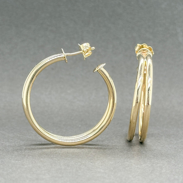Estate 14K Y Gold 29.5mm Double Hoop Earrings - Walter Bauman Jewelers