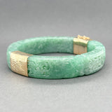 Estate 14K Y Gold 300.00ctw Jadeite Bangle Bracelet - Walter Bauman Jewelers