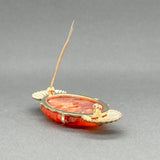 Estate 14K Y Gold 30.47ct Carnelian Brooch - Walter Bauman Jewelers