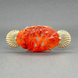 Estate 14K Y Gold 30.47ct Carnelian Brooch - Walter Bauman Jewelers