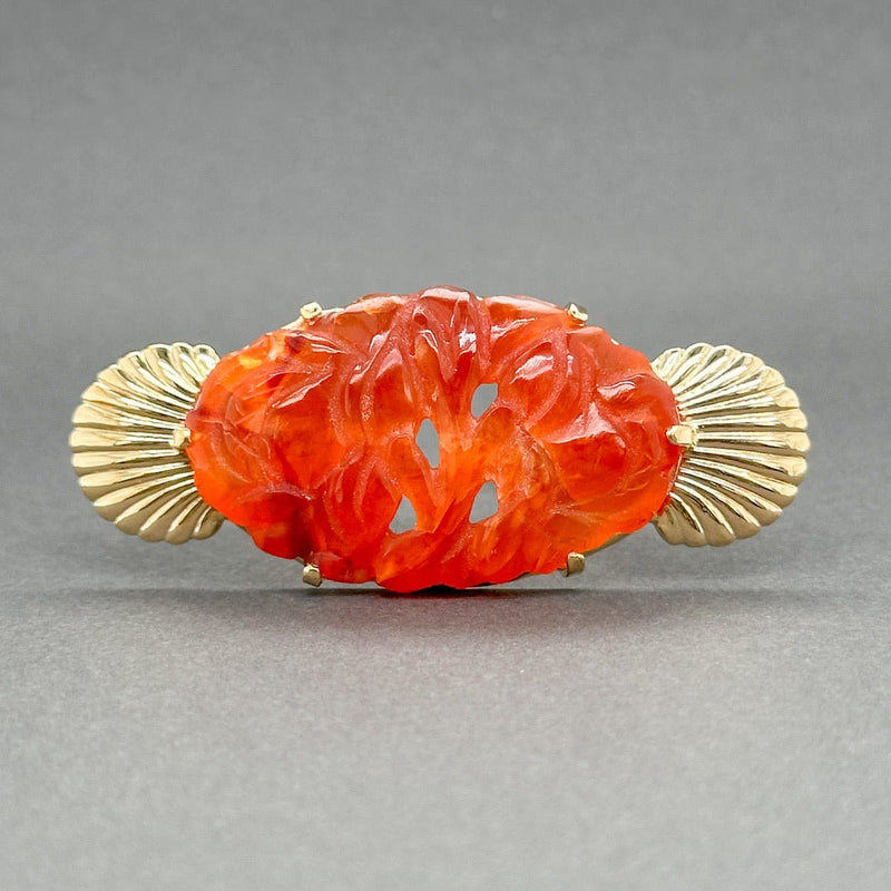 Estate 14K Y Gold 30.47ct Carnelian Brooch - Walter Bauman Jewelers