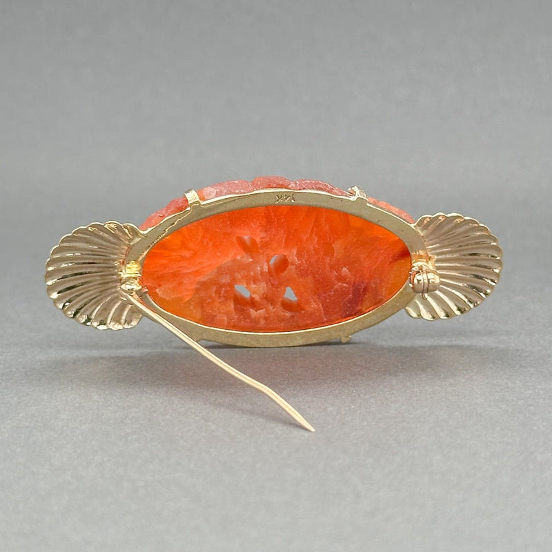 Estate 14K Y Gold 30.47ct Carnelian Brooch - Walter Bauman Jewelers