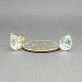 Estate 14K Y Gold 3.04ctw Aquamarine Stud Earrings - Walter Bauman Jewelers