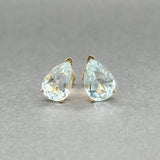 Estate 14K Y Gold 3.04ctw Aquamarine Stud Earrings - Walter Bauman Jewelers