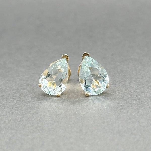 Estate 14K Y Gold 3.04ctw Aquamarine Stud Earrings - Walter Bauman Jewelers