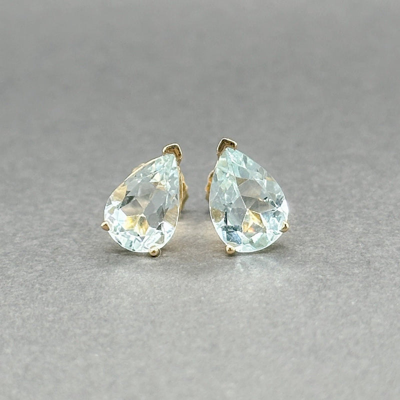 Estate 14K Y Gold 3.04ctw Aquamarine Stud Earrings - Walter Bauman Jewelers