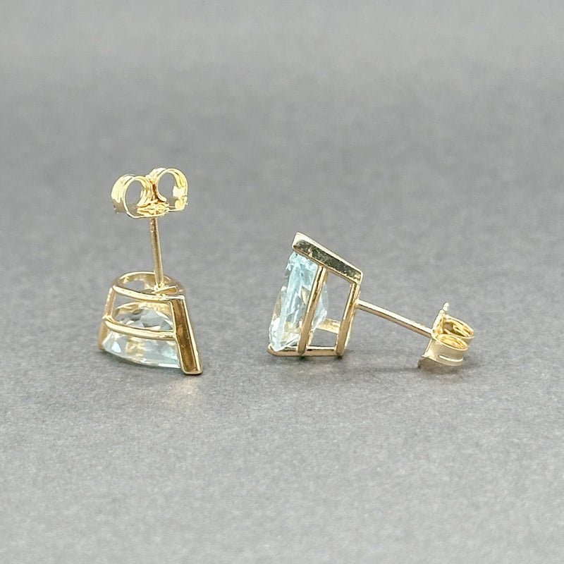 Estate 14K Y Gold 3.04ctw Aquamarine Stud Earrings - Walter Bauman Jewelers