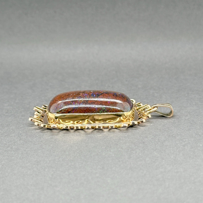 Estate 14K Y Gold 32.52ct Boulder Opal Pendant - Walter Bauman Jewelers