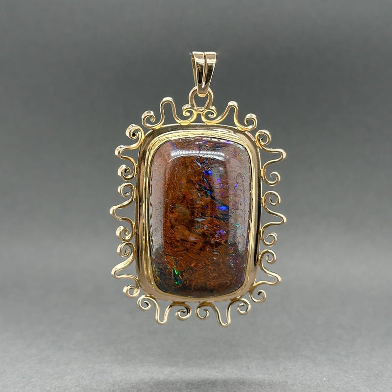 Estate 14K Y Gold 32.52ct Boulder Opal Pendant - Walter Bauman Jewelers