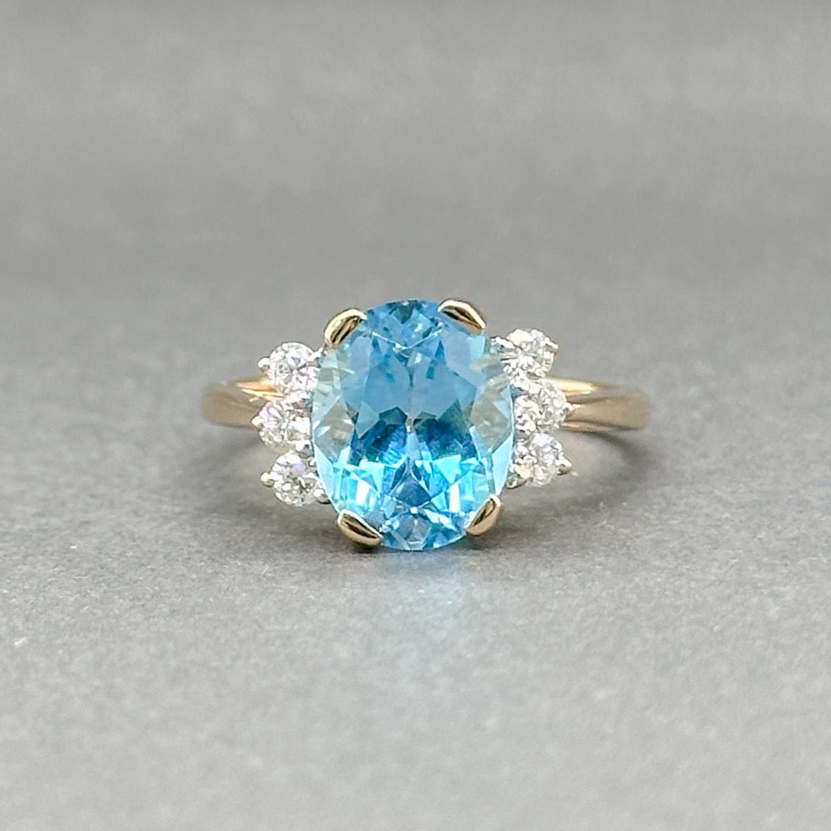 14k factory diamond topaz ring