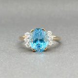 Estate 14K Y Gold 3.33ct Topaz & 0.16ctw G - H/SI1 - 2 Diamond Ring - Walter Bauman Jewelers