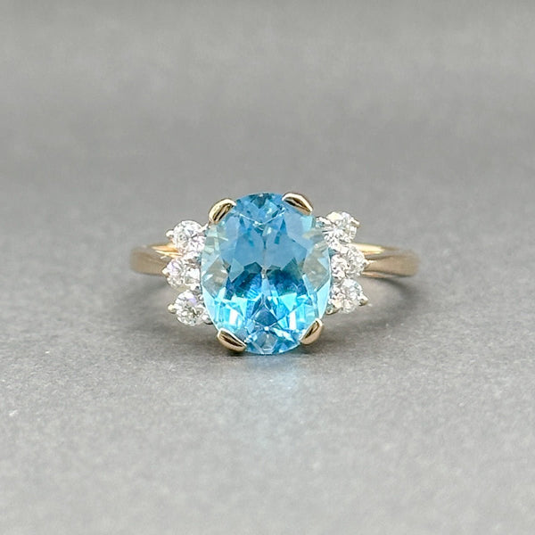 Estate 14K Y Gold 3.33ct Topaz & 0.16ctw G - H/SI1 - 2 Diamond Ring - Walter Bauman Jewelers