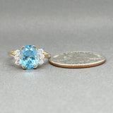 Estate 14K Y Gold 3.33ct Topaz & 0.16ctw G - H/SI1 - 2 Diamond Ring - Walter Bauman Jewelers