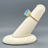 Estate 14K Y Gold 3.33ct Topaz & 0.16ctw G - H/SI1 - 2 Diamond Ring - Walter Bauman Jewelers