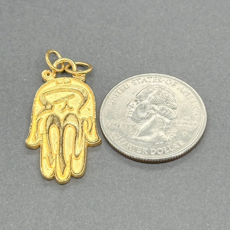 Estate 14K Y Gold 33.80mm Allah Hamsa Pendant - Walter Bauman Jewelers