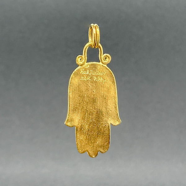 Estate 14K Y Gold 33.80mm Allah Hamsa Pendant - Walter Bauman Jewelers