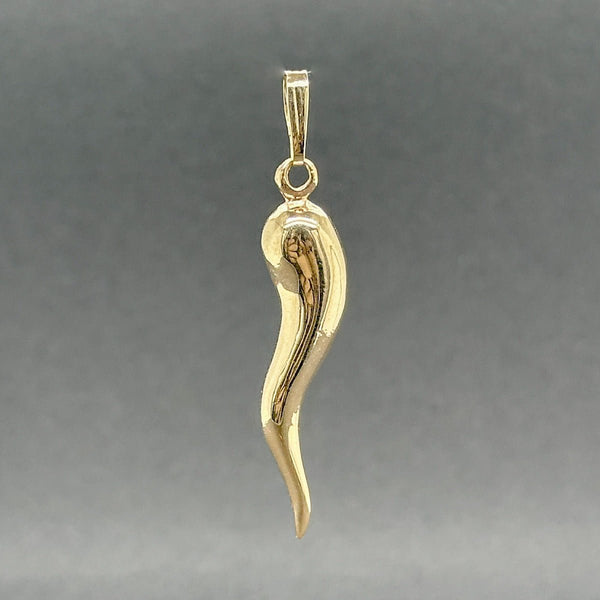 Estate 14K Y Gold 33.8mm Italian Horn Pendant - Walter Bauman Jewelers