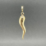 Estate 14K Y Gold 33.8mm Italian Horn Pendant - Walter Bauman Jewelers