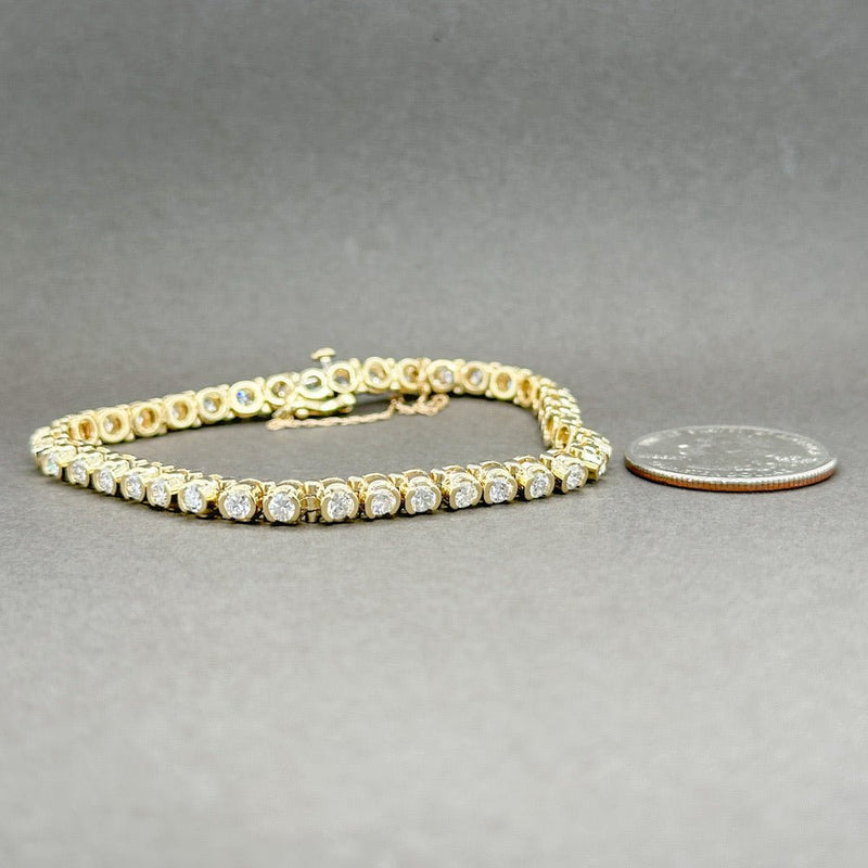 Estate 14K Y Gold 3.67ctw G-H/SI2-I1 Diamond Tennis Bracelet - Walter Bauman Jewelers