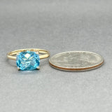 Estate 14K Y Gold 3.89ct Blue Topaz Ring - Walter Bauman Jewelers