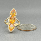 Estate 14K Y Gold 3.90ctw Citrine & 0.26ctw Diamond Ring - Walter Bauman Jewelers