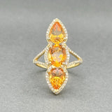 Estate 14K Y Gold 3.90ctw Citrine & 0.26ctw Diamond Ring - Walter Bauman Jewelers