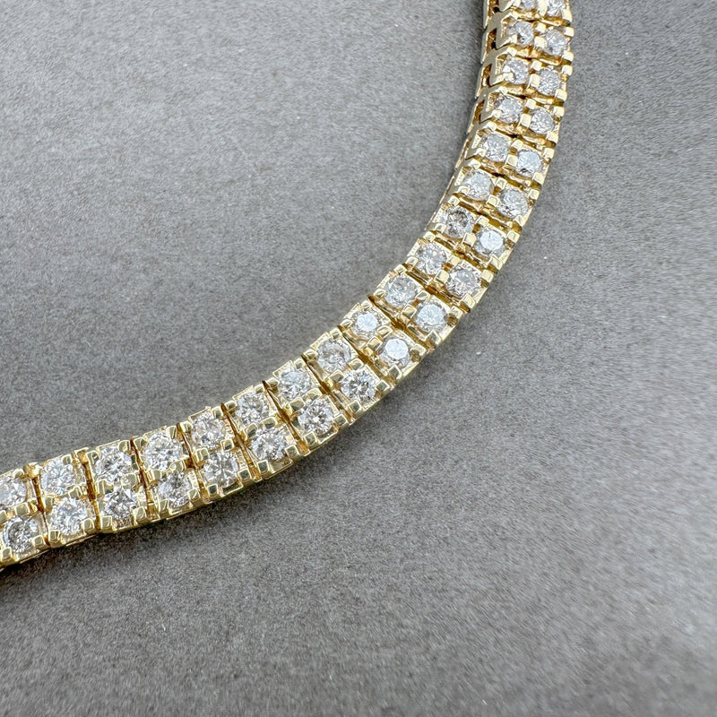 Estate 14K Y Gold 3.98ctw I-J/I1-2 Diamond Double Row Tennis Bracelet - Walter Bauman Jewelers