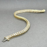 Estate 14K Y Gold 3.98ctw I-J/I1-2 Diamond Double Row Tennis Bracelet - Walter Bauman Jewelers