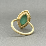 Estate 14K Y Gold 4.25ct Turquoise Navette Ring - Walter Bauman Jewelers