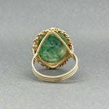 Estate 14K Y Gold 4.46ct Carved Jadeite Ring - Walter Bauman Jewelers