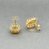 Estate 14K Y Gold 4.56ctw Citrine Stud Earrings - Walter Bauman Jewelers