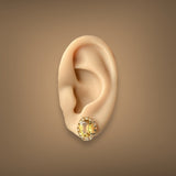 Estate 14K Y Gold 4.56ctw Citrine Stud Earrings - Walter Bauman Jewelers