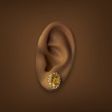 Estate 14K Y Gold 4.56ctw Citrine Stud Earrings - Walter Bauman Jewelers