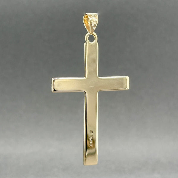 Estate 14K Y Gold 48.3mm Engraved Cross Pendant - Walter Bauman Jewelers