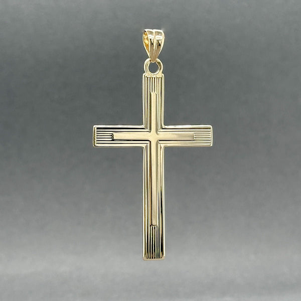 Estate 14K Y Gold 48.3mm Engraved Cross Pendant - Walter Bauman Jewelers