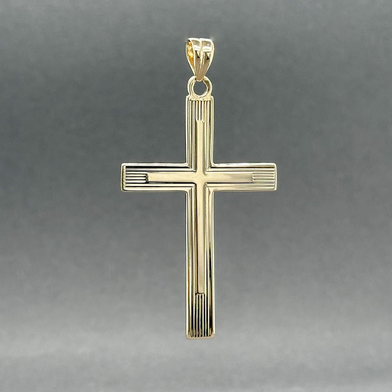 Estate 14K Y Gold 48.3mm Engraved Cross Pendant - Walter Bauman Jewelers