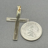 Estate 14K Y Gold 48.3mm Engraved Cross Pendant - Walter Bauman Jewelers