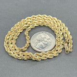 Estate 14K Y Gold 4mm 20” Rope Chain - Walter Bauman Jewelers