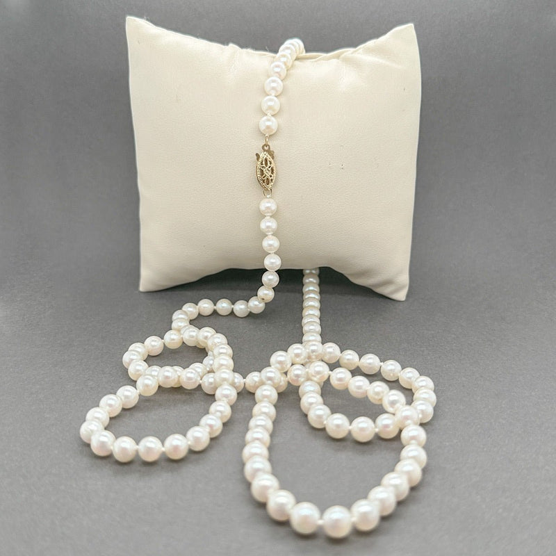 Estate 14K Y Gold 5 - 5.5mm 30” Akoya Pearl Necklace - Walter Bauman Jewelers