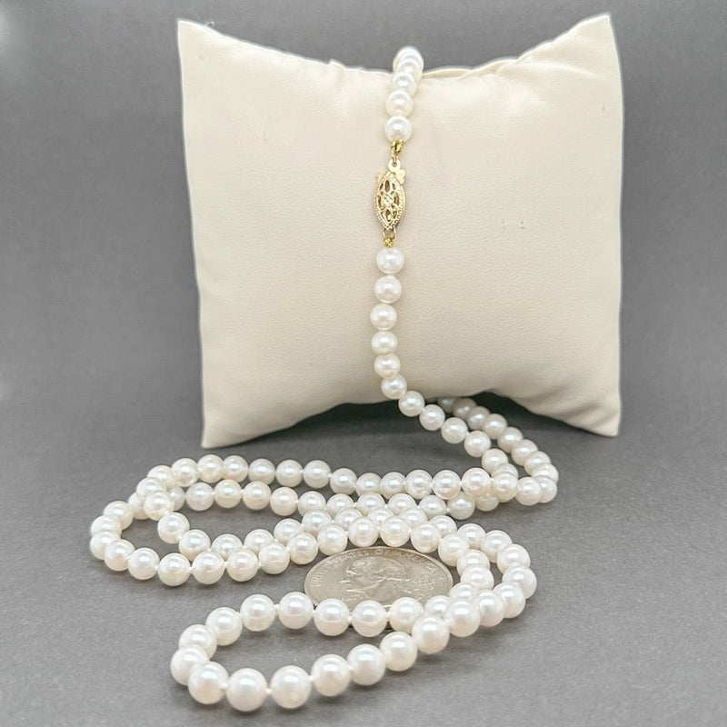 Estate 14K Y Gold 5 - 5.5mm 30” Akoya Pearl Necklace a - Walter Bauman Jewelers