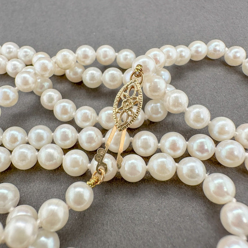 Estate 14K Y Gold 5 - 5.5mm 30” Akoya Pearl Necklace a - Walter Bauman Jewelers