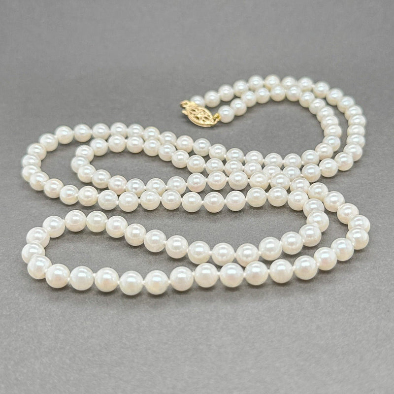 Estate 14K Y Gold 5 - 5.5mm 30” Akoya Pearl Necklace a - Walter Bauman Jewelers