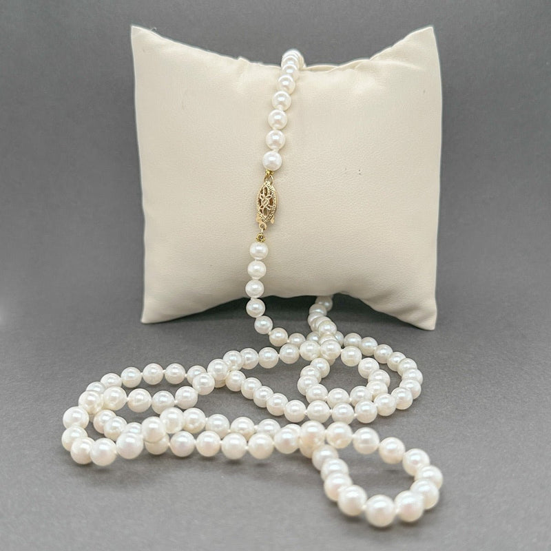 Estate 14K Y Gold 5 - 5.5mm 30” Akoya Pearl Necklace a - Walter Bauman Jewelers