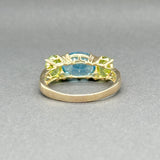 Estate 14K Y Gold 5.06ctw Blue Topaz & Peridot Ring - Walter Bauman Jewelers