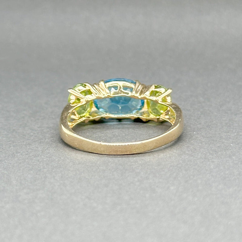 Estate 14K Y Gold 5.06ctw Blue Topaz & Peridot Ring - Walter Bauman Jewelers