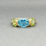 Estate 14K Y Gold 5.06ctw Blue Topaz & Peridot Ring - Walter Bauman Jewelers