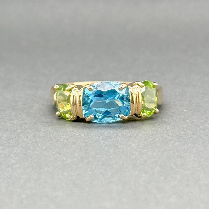 Estate 14K Y Gold 5.06ctw Blue Topaz & Peridot Ring - Walter Bauman Jewelers