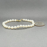 Estate 14K Y Gold 5.4 - 5.5mm Pearl Bracelet a - Walter Bauman Jewelers