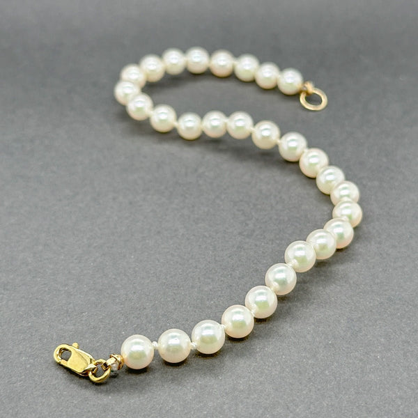 Estate 14K Y Gold 5.4 - 5.5mm Pearl Bracelet a - Walter Bauman Jewelers
